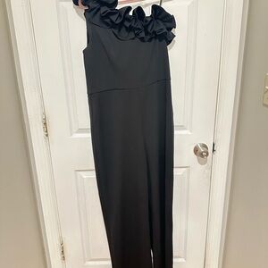 Adrianna Papell Black Crepe Jumpsuit